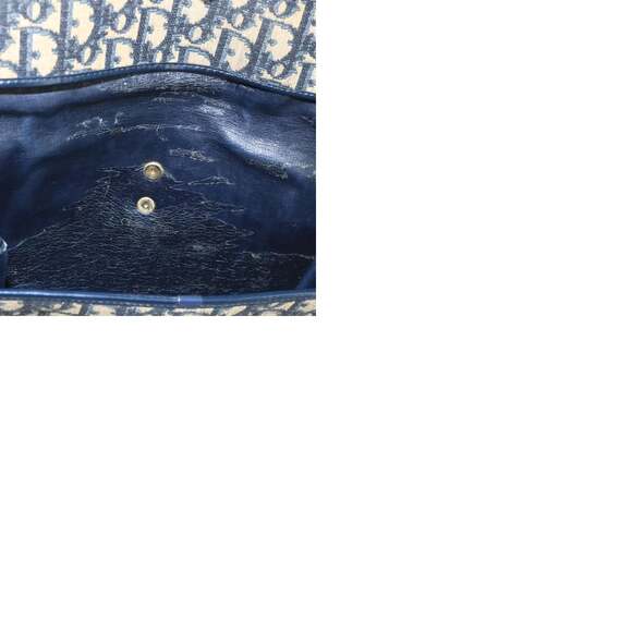 DIOR Trotter Canvas Shoulder Bag Navy Gold - Picture 12 of 12